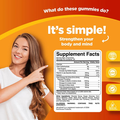 DHA Omega 3-6-9 Gummies for Adults